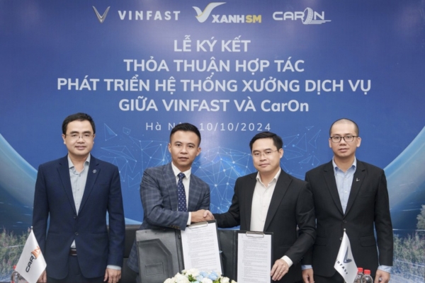 VinFast hợp tác với CarOn mở chuỗi xưởng dịch vụ xe điện trên toàn quốc